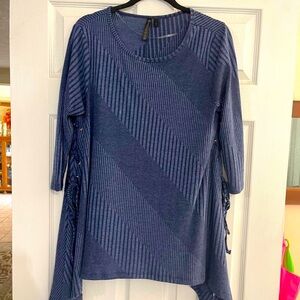 Allie And Rob Blue Striped Sweater. Size Medium